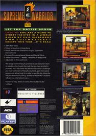 Box back cover for Supreme Warrior on the Sega CD.