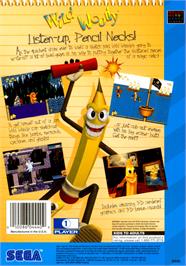 Box back cover for Wild Woody on the Sega CD.