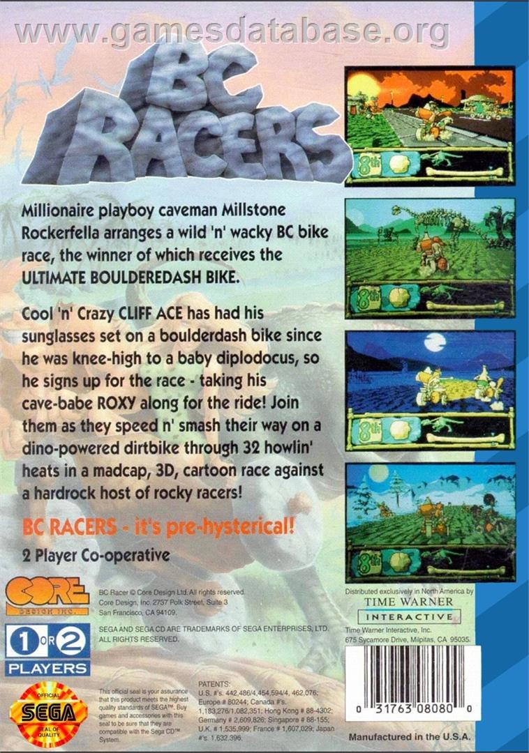 Bc Racers - Sega CD - Artwork - Box Back