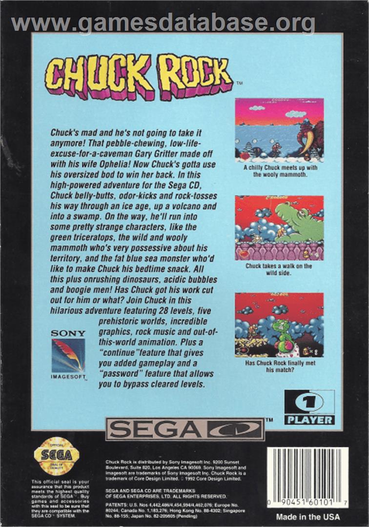 Chuck Rock - Sega CD - Artwork - Box Back