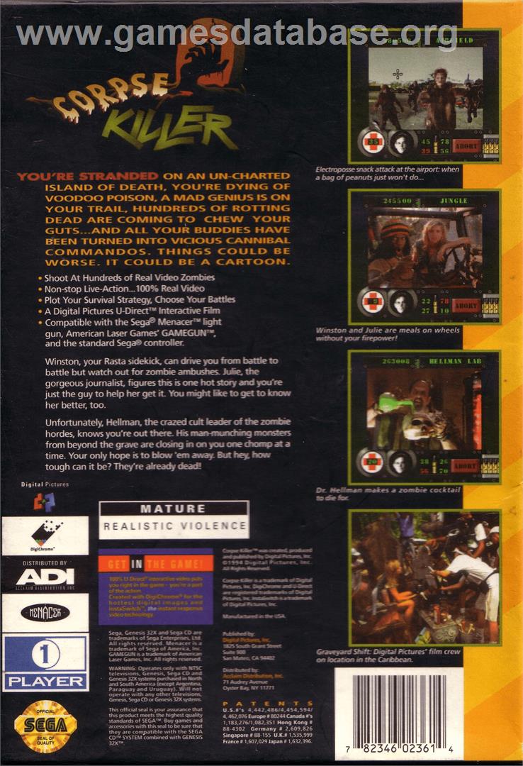 Corpse Killer - Sega CD - Artwork - Box Back