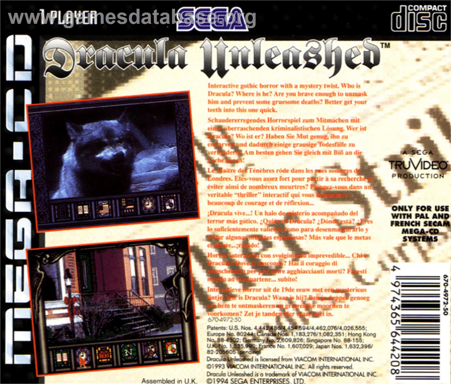 Dracula Unleashed - Sega CD - Artwork - Box Back