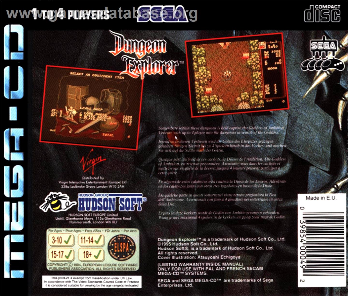 Dungeon Explorer - Sega CD - Artwork - Box Back
