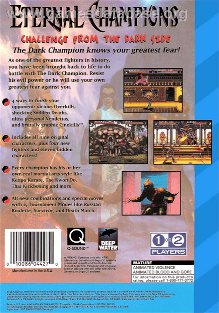Eternal Champions: Challenge from the Dark Side - Sega CD - Artwork - Box Back