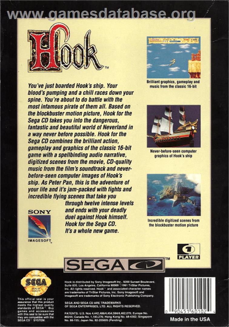 Hook - Sega CD - Artwork - Box Back