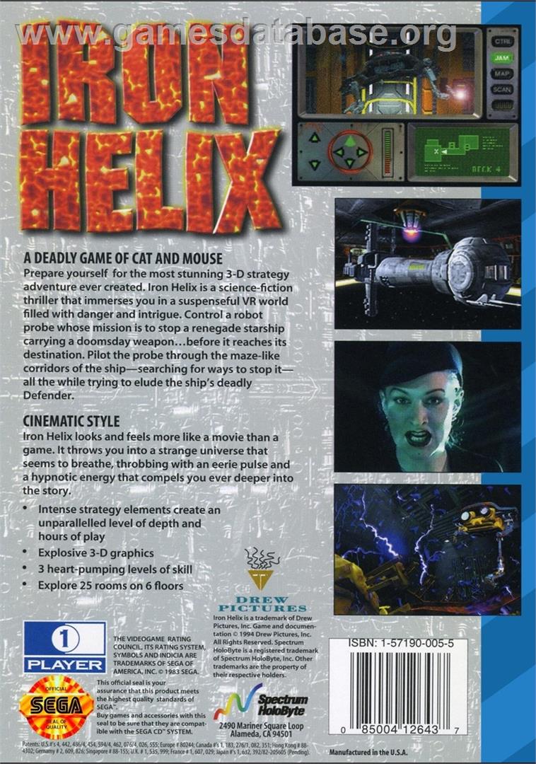 Iron Helix - Sega CD - Artwork - Box Back
