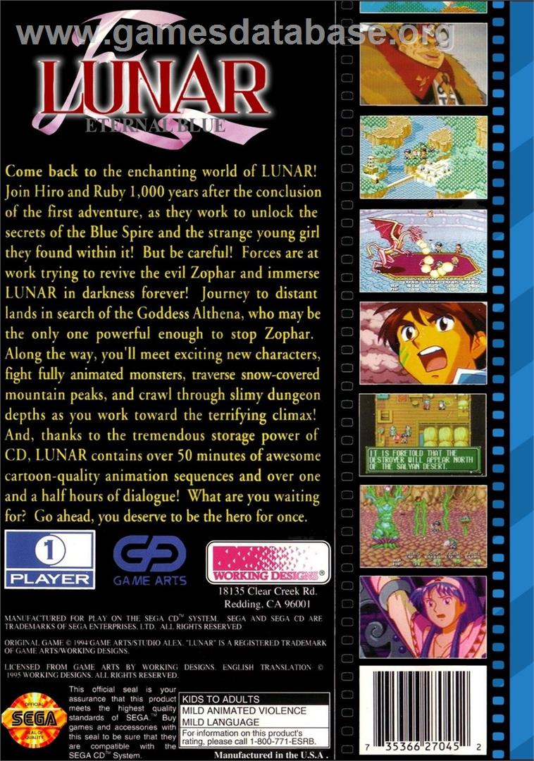 Lunar - Eternal Blue - Sega CD - Artwork - Box Back