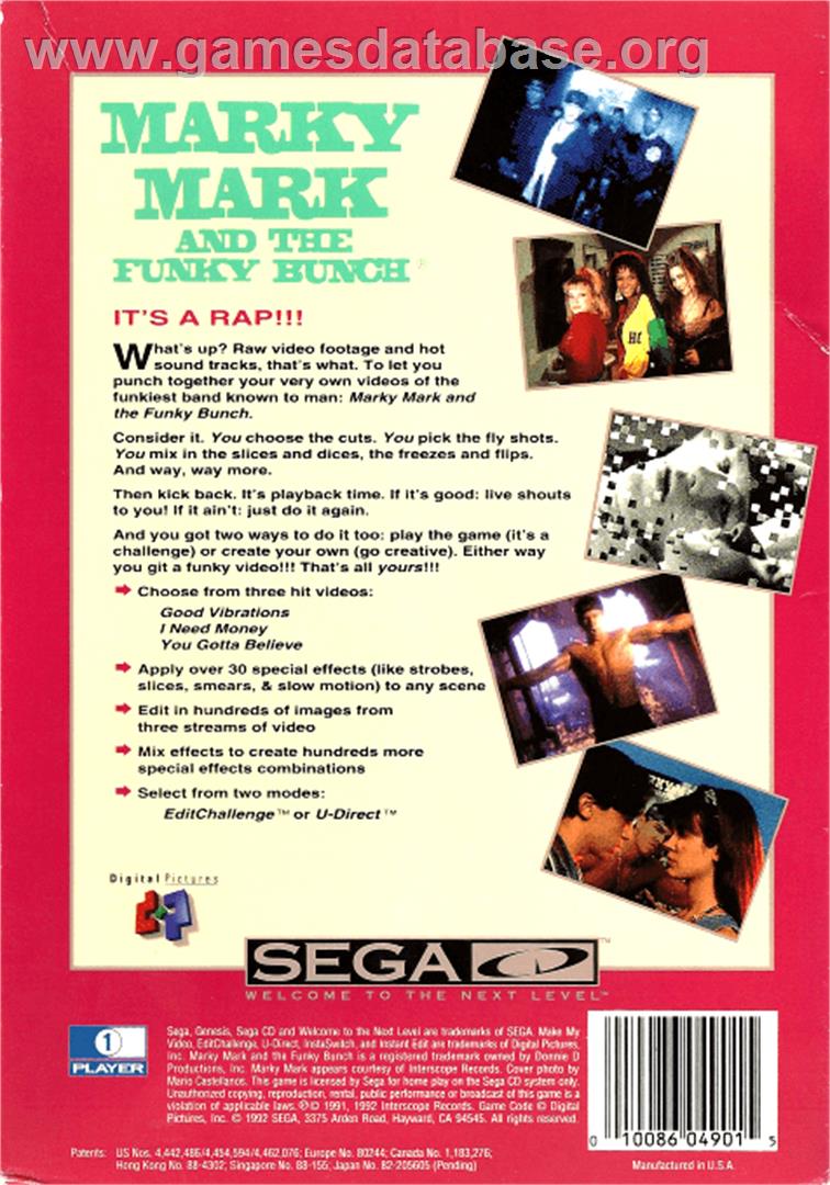 Make My Video: Marky Mark and the Funky Bunch - Sega CD - Artwork - Box Back