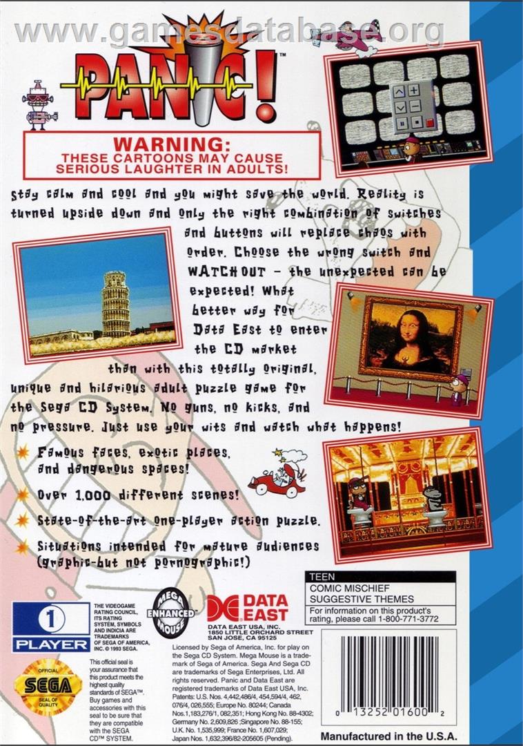 Panic! - Sega CD - Artwork - Box Back