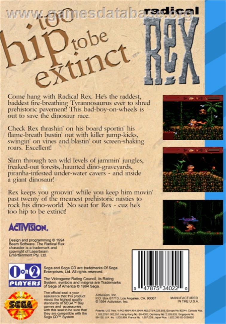 Radical Rex - Sega CD - Artwork - Box Back