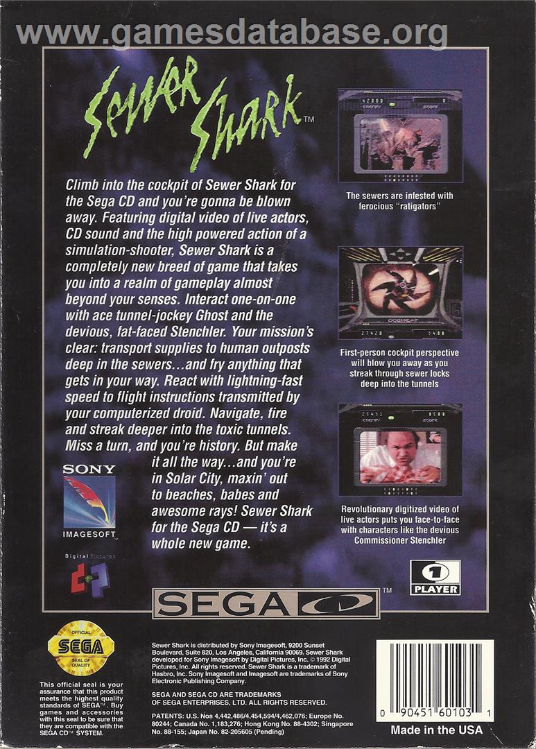 Sewer Shark - Sega CD - Artwork - Box Back