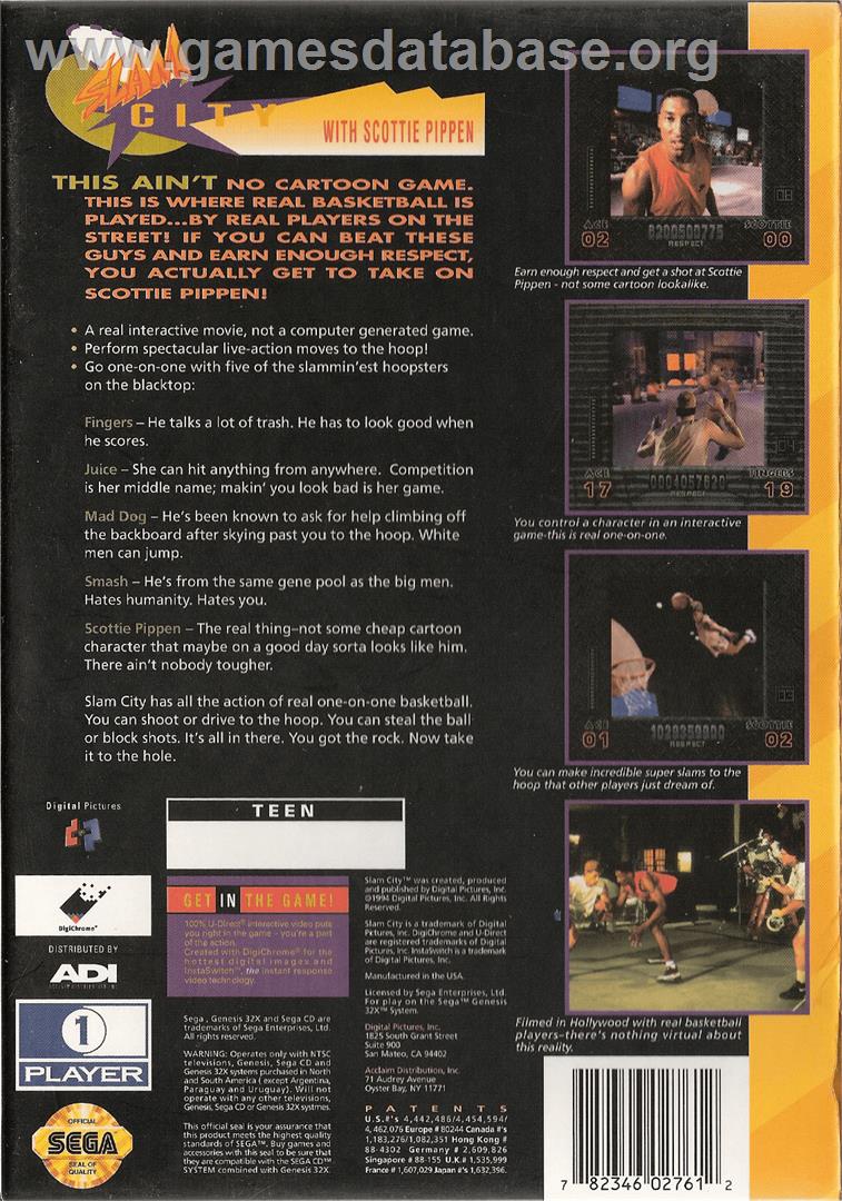 Slam City with Scottie Pippen - Sega CD - Artwork - Box Back