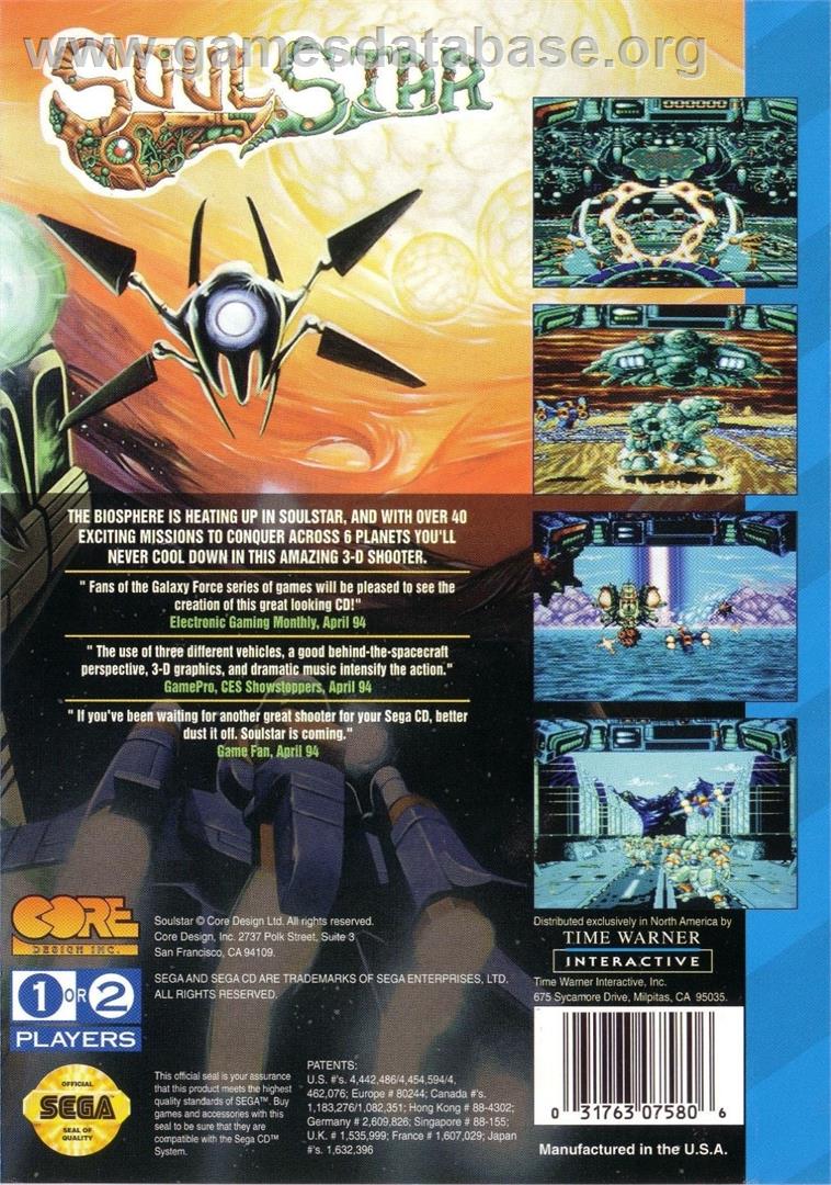 Soul Star - Sega CD - Artwork - Box Back