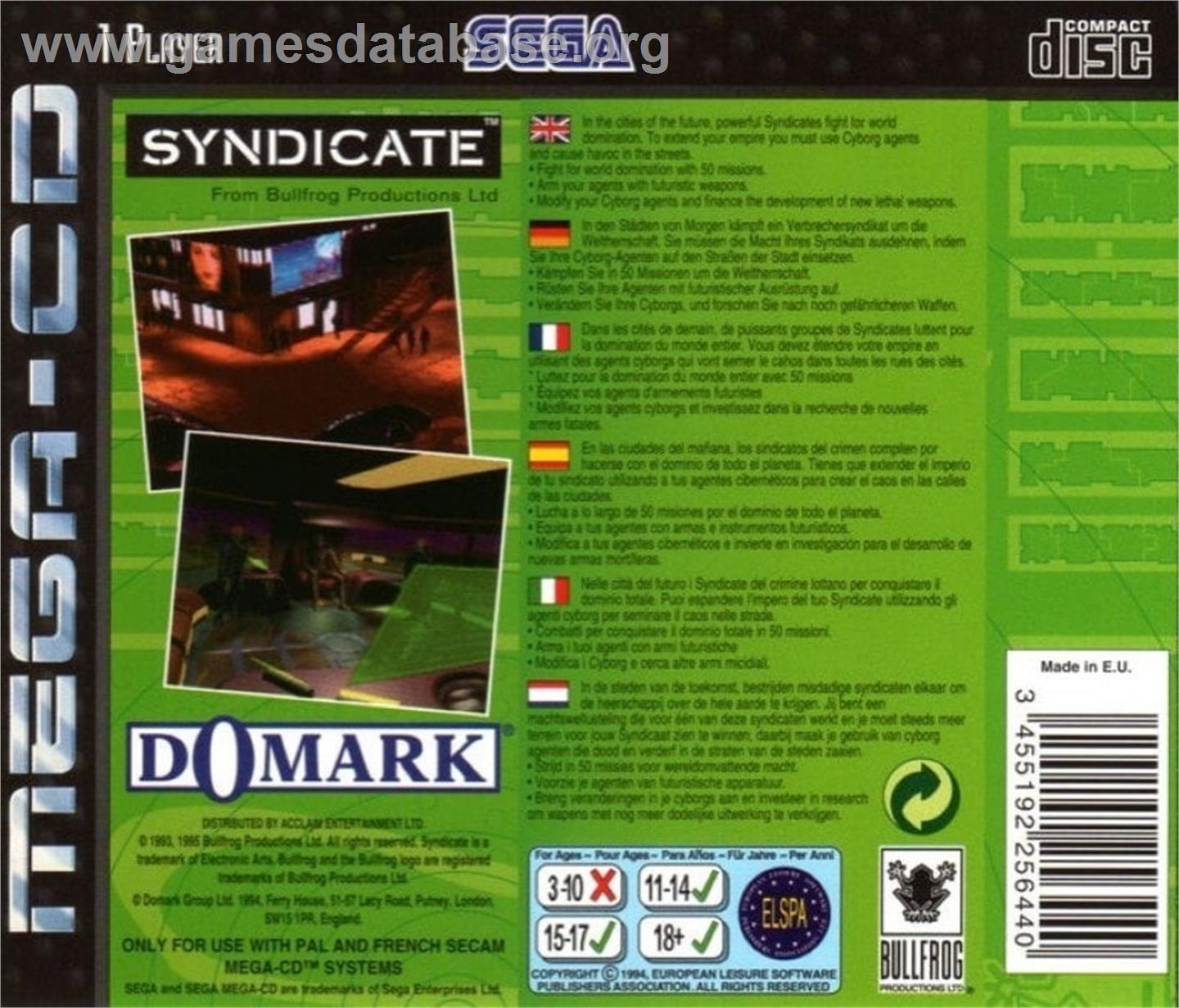 Syndicate - Sega CD - Artwork - Box Back
