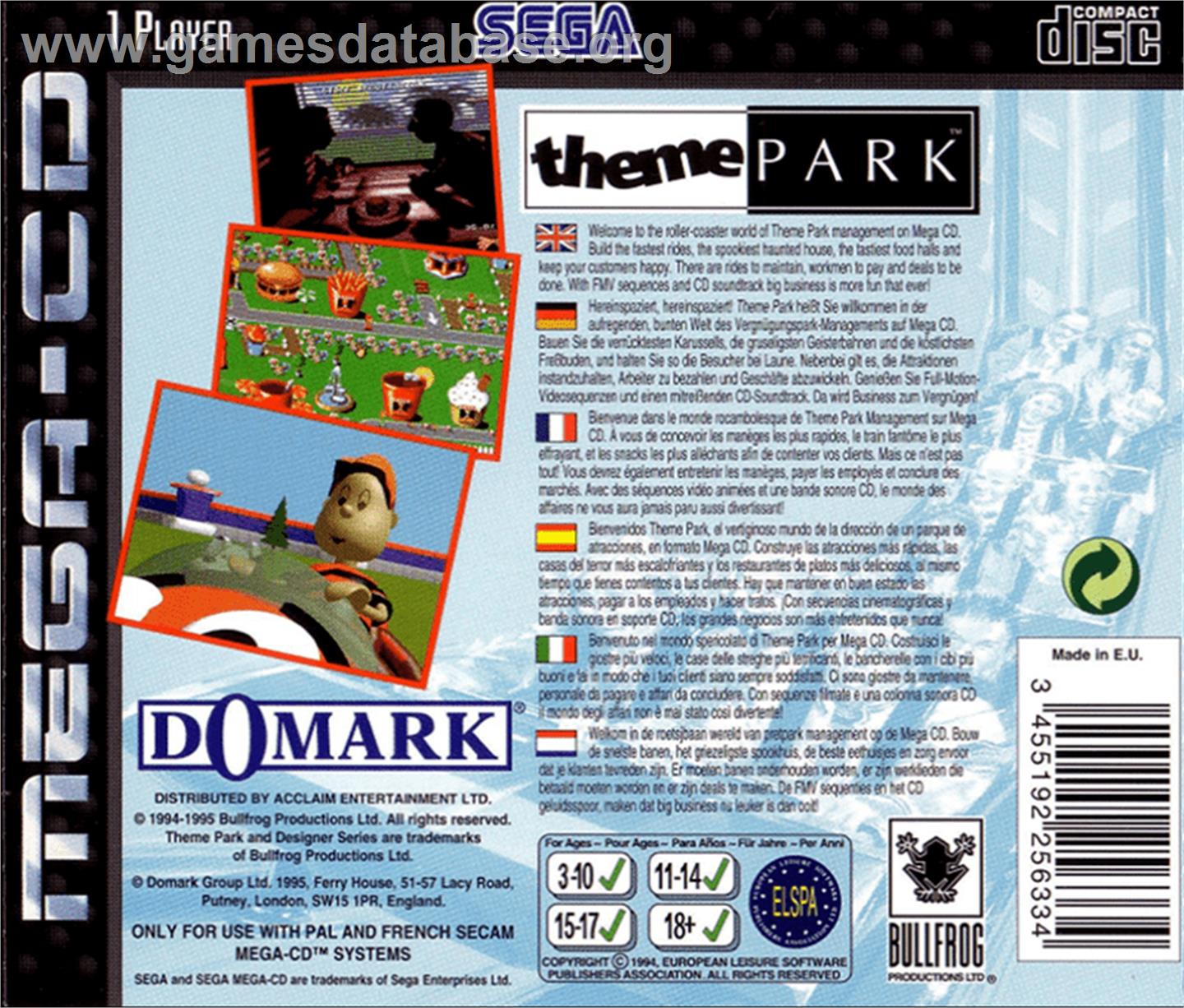 Theme Park - Sega CD - Artwork - Box Back