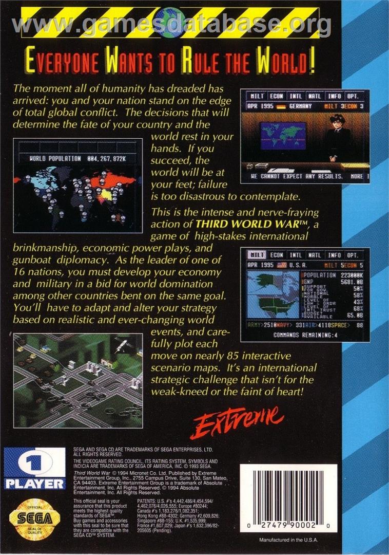 Third World War, The - Sega CD - Artwork - Box Back
