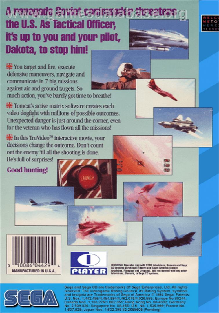 Tomcat Alley - Sega CD - Artwork - Box Back