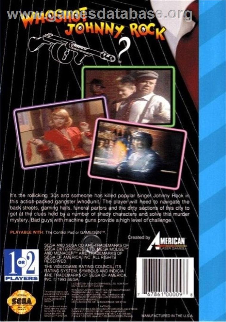 Who Shot Johnny Rock? - Sega CD - Artwork - Box Back