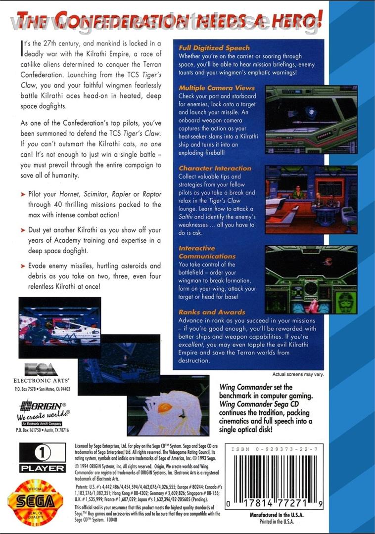 Wing Commander - Sega CD - Artwork - Box Back