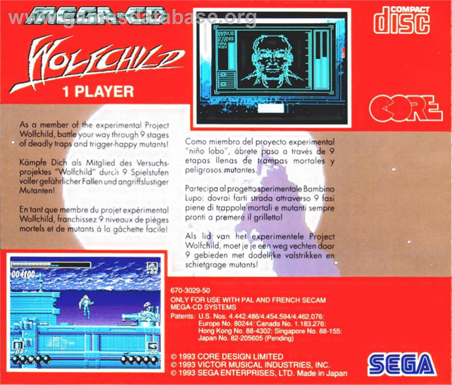 Wolfchild - Sega CD - Artwork - Box Back