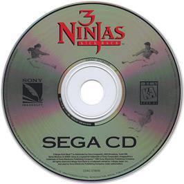 Artwork on the CD for 3 Ninjas Kick Back on the Sega CD.