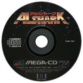 Artwork on the CD for Alshark on the Sega CD.