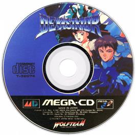 Artwork on the CD for Devastator on the Sega CD.