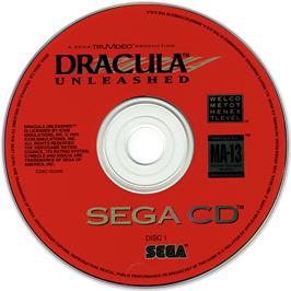 Artwork on the CD for Dracula Unleashed on the Sega CD.