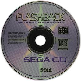 Artwork on the CD for Flashback on the Sega CD.