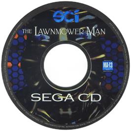 Artwork on the CD for Lawnmower Man on the Sega CD.