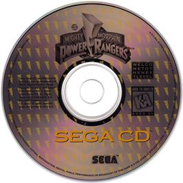 Artwork on the CD for Mighty Morphin Power Rangers on the Sega CD.
