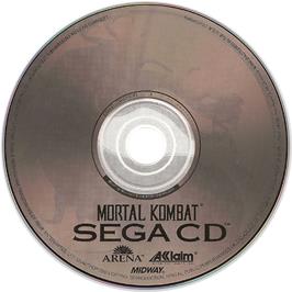 Artwork on the CD for Mortal Kombat on the Sega CD.
