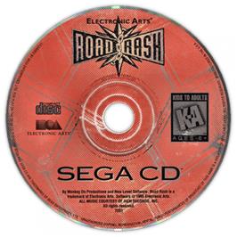 Artwork on the CD for Road Rash on the Sega CD.