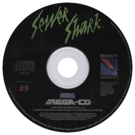 Artwork on the CD for Sewer Shark on the Sega CD.