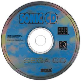 Artwork on the CD for Sonic CD on the Sega CD.