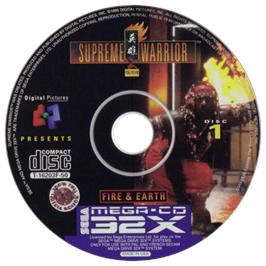 Artwork on the CD for Supreme Warrior on the Sega CD.