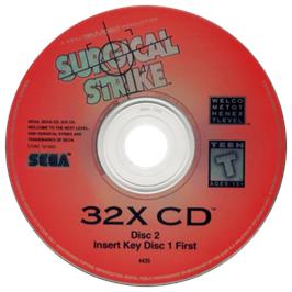 Artwork on the CD for Surgical Strike on the Sega CD.