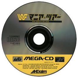Artwork on the CD for WWF Rage in the Cage on the Sega CD.