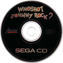 Artwork on the CD for Who Shot Johnny Rock? on the Sega CD.