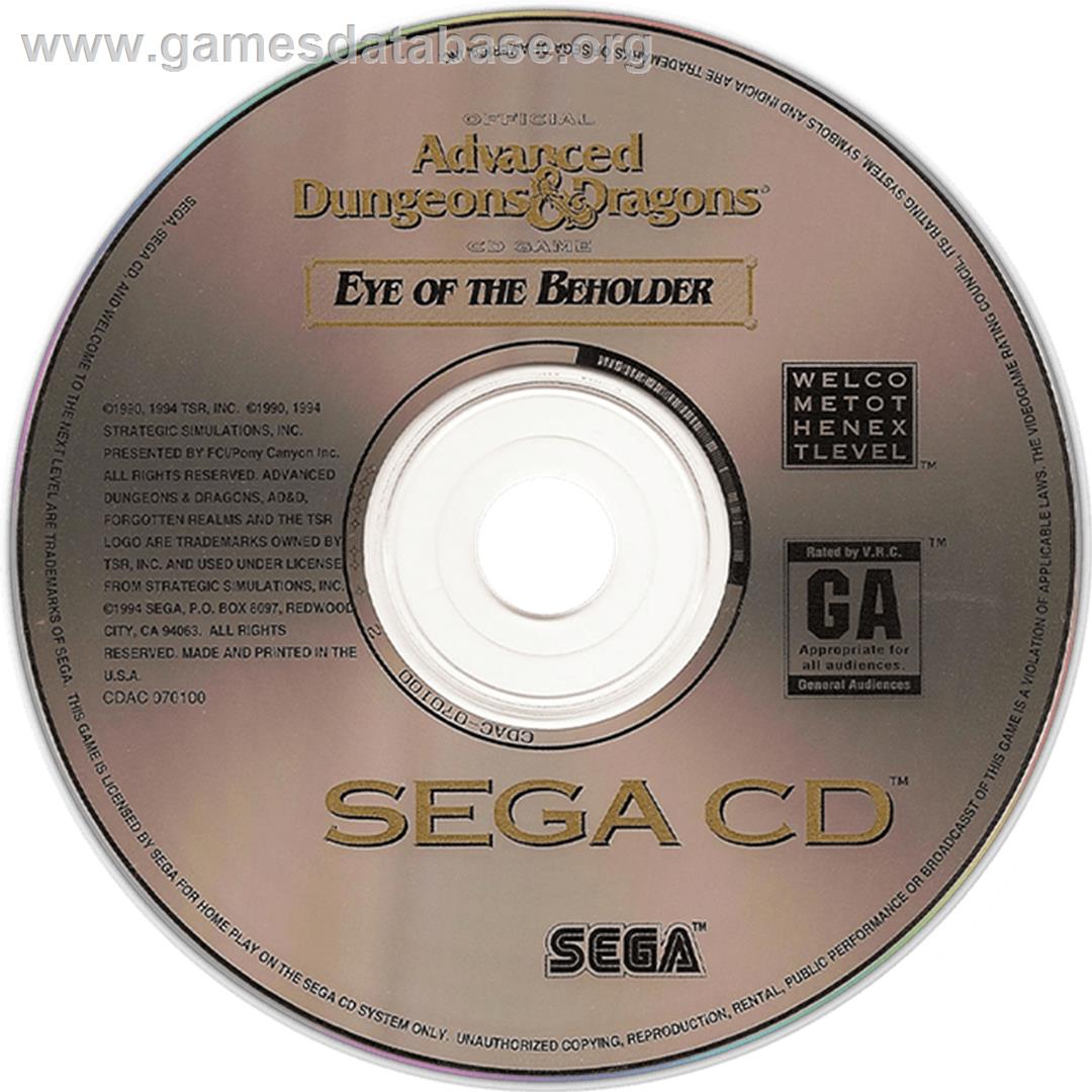 Eye of the Beholder - Sega CD - Artwork - CD