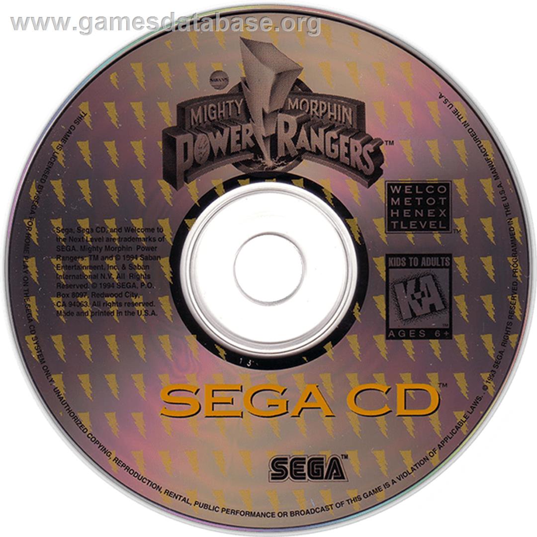 Mighty Morphin Power Rangers - Sega CD - Artwork - CD