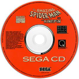Cartridge artwork for Amazing Spider-Man vs. The Kingpin on the Sega CD.