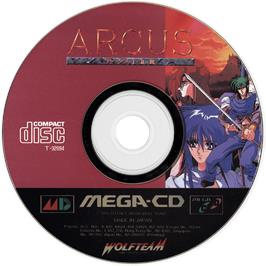 Cartridge artwork for Arcus I-II-III on the Sega CD.