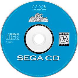 Cartridge artwork for Bc Racers on the Sega CD.