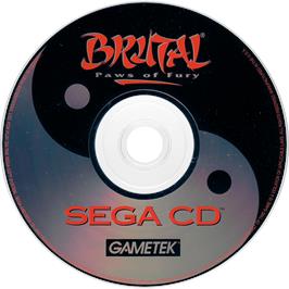 Cartridge artwork for Brutal: Paws of Fury on the Sega CD.