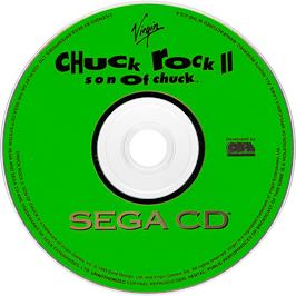 Cartridge artwork for Chuck Rock 2: Son of Chuck on the Sega CD.