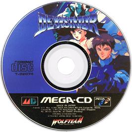 Cartridge artwork for Devastator on the Sega CD.