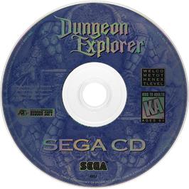 Cartridge artwork for Dungeon Explorer on the Sega CD.