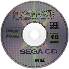 Cartridge artwork for Flashback on the Sega CD.