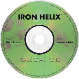 Cartridge artwork for Iron Helix on the Sega CD.